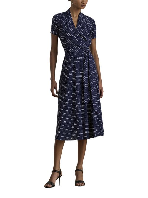 abito donna a pois blu e bianco Ralph Lauren | 200P11525001